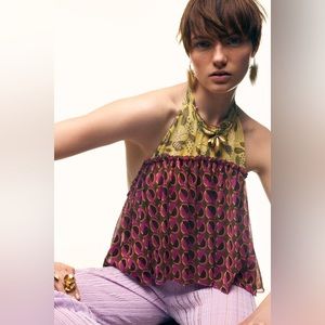 Zara printed halter top